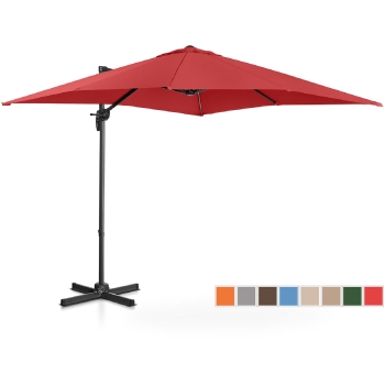 Parasol ogrodowy boczny na wysięgniku kwadratowy 250 x 250 cm bordowy