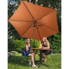 Parasol ogrodowy tarasowy okrągły uchylny z korbką śr. 270 cm pomarańczowy