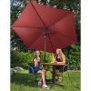 Parasol ogrodowy tarasowy okrągły uchylny z korbką śr. 270 cm bordowy