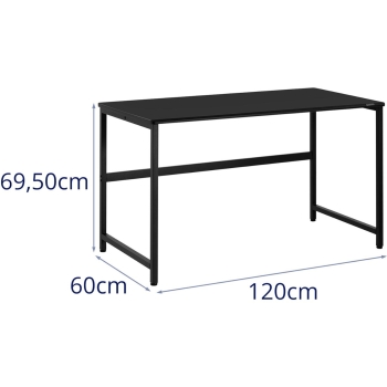 Biurko komputerowe na metalowym stelażu industrialne 120 x 60 cm czarne