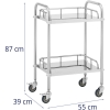Wózek laboratoryjny zabiegowy STAL 2 półki 2 uchwyty 55 x 39 x 87 cm