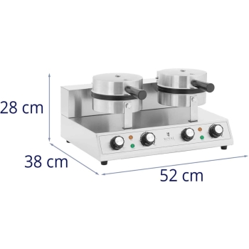 Gofrownica urządzenie do gofrów podwójne kształt serca śr. 2 x 180 mm 2 x 1000 W