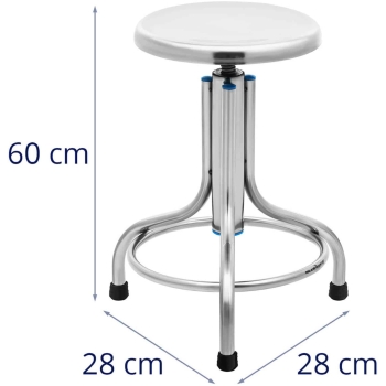 Taboret stołek laboratoryjny warsztatowy ze stali nierdzewnej 45-60 cm do 150 kg