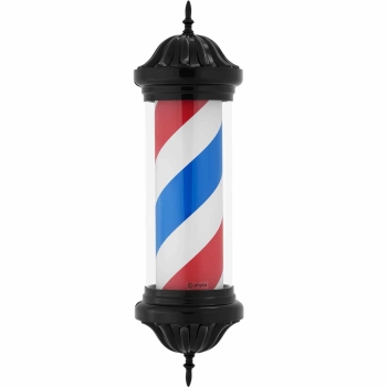 Słupek szyld fryzjerski barberski barber pole obrotowy podświetlany 38 cm - czarny