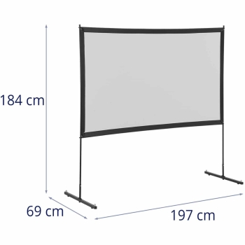 Ekran projekcyjny podłogowy przenośny 84'' 186 x 105 cm 16:9