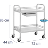 Wózek laboratoryjny zabiegowy kosmetyczny STAL 2 półki 1 szuflada 72 x 44 x 86 cm 20 kg