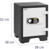 Sejf ognioodporny z cyfrowym zamkiem szufladą 2 klucze 38 x 38 x 52 cm
