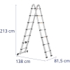 Drabina teleskopowa składana z aluminium 14 stopni 0.88-2.13/4.4 m