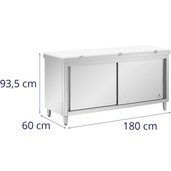 Szafka gastronomiczna wolnostojąca z deską do krojenia STAL 180 x 60 cm