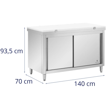 Szafka gastronomiczna wolnostojąca z deską do krojenia STAL 140 x 70 cm