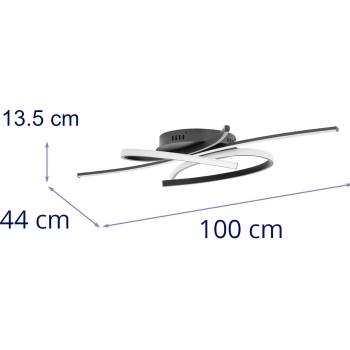 Lampa sufitowa nowoczesna LED z pilotem - przeplatające linie