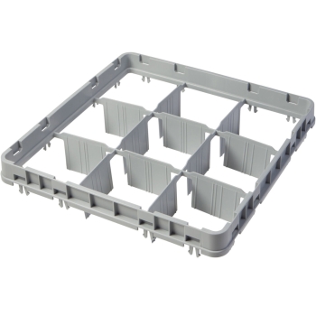 Nadstawka na szkło Full Drop E1 do kosza CAMBRO 50x50cm 9 przegródek - szara