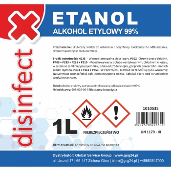 ETANOL - Alkohol etylowy skażony DISINFECT 99% 1L