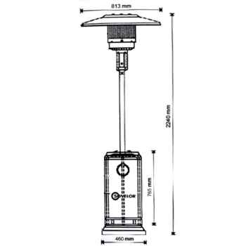 Lampa grzewcza gazowa parasol grzewczy ETNA NIERDZEWNA na gaz PB LPG