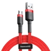 Wytrzymały elastyczny kabel przewód USB microUSB 1.5A 2M czerwony