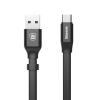 Płaski kabel przewód USB USB-C z uchwytem 2A 23CM czarny