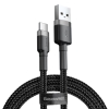 Wytrzymały nylonowy kabel przewód USB USB-C 2A 3M czarno-szary