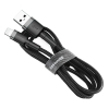 Wytrzymały kabel w oplocie do iPhone USB - Lightning QC3.0 2.4A 1m czarno-szary