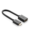 Przejściówka adapter kabel HDMI żeński - mini HDMI męski 4K 60Hz HEC ARC 22cm czarny