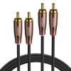 Kabel przewód audio stereo 2x RCA 2m brązowy