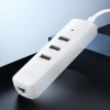 4w1 Rozdzielacz portów przejściówka HUB USB-C - 3x USB + RJ45 biały