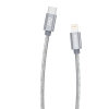 Wytrzymały kabel przewód do iPhone USB-C - Lightning Power Delivery 45W 1m szary