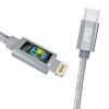 Wytrzymały kabel przewód do iPhone USB-C - Lightning Power Delivery 45W 1m szary