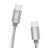 Wytrzymały przewód kabel w oplocie USB-C 5A 45W PD QC 1m szary