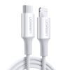 Kabel przewód do iPhone MFi USB-C - Lightning 20W 3A 1m biały