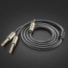 Kabel przewód rozdzielacz audio mini jack 3.5 mm - 2x jack 6.35mm 1m szary