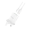 Ładowarka sieciowa z wtyczką angielską UK 2x USB-A + kabel microUSB 1m biała