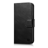 2w1 etui skórzany pokrowiec z klapką iPhone 14 Pro Max Anti-RFID Oil Wax Wallet Case czarny