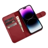 2w1 etui skórzany pokrowiec z klapką iPhone 14 Pro Anti-RFID Wallet Case czerwony