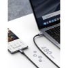 Kabel przewód USB-C w oplocie 5A 480Mb/s 0.5m czarno szary