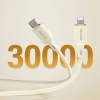 2w1 Kabel przewód wzmacniany SR USB-C - USB-C / Lightning 100W 1.2m beżowy