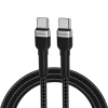 Kabel przewód w oplocie USB-C - USB-C PD 65W 1m czarny