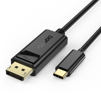 Kabel przejściówka z USB Typ C - Display Port 4K 1.8m czarny