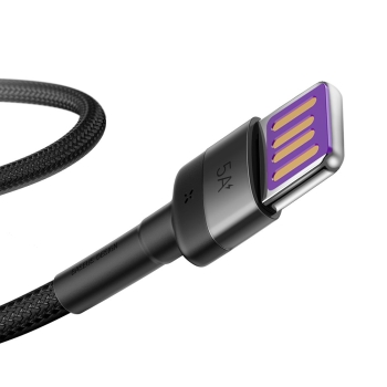 Wytrzymały Kabel przewód USB USB-C 40W Quick Charge 3.0 QC 3.0 1m szaro-czarny