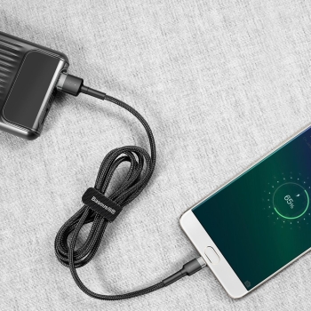 Wytrzymały nylonowy kabel przewód USB microUSB 2A 3M czarno-szary