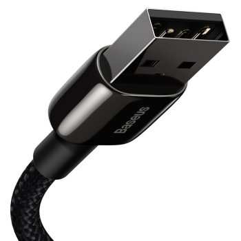 Mocny przewód kabel w oplocie USB Iphone Lightning 2.4 A 2 m czarny