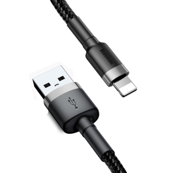 Wytrzymały kabel przewód w oplocie USB do iPhone Lightning QC3 2m - czarny