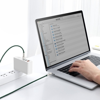 Przewód kabel USB-C - USB-C Cafule Metal Data Power Delivery 100W 2m - zielony