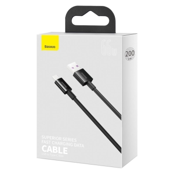 Kabel przewód Superior do Huawei USB - USB-C 11V / 6A SuperCharge 2m - czarny