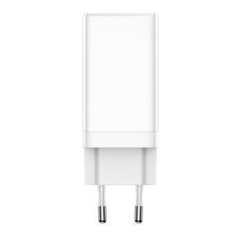 Szybka uniwersalna ładowarka sieciowa GaN3 PRO 2x USB-C / USB + kabel USB-C 65W - biały