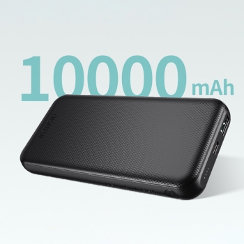 Lekki Powerbank 10000mAh 18W QC PD USB / USB-C - czarny