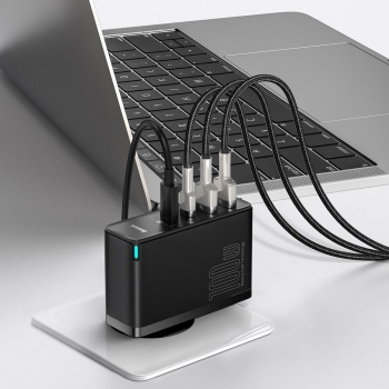 Szybka ładowarka sieciowa GaN2 Pro USB USB-C QC PD 100W czarny