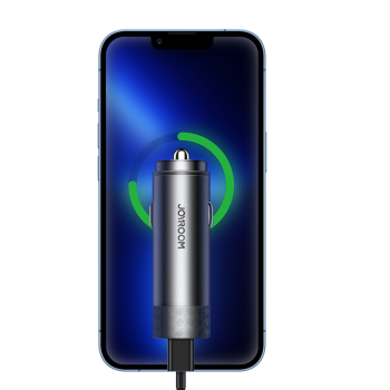 Ładowarka samochodowa 2x USB-C 50W PD QC PPS szary