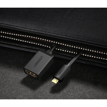 Kabel przewód przejściówka HDMI - micro HDMI 20cm czarny