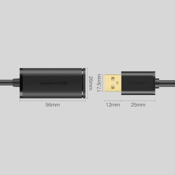 Przedłużacz kabel aktywny USB 2.0 480Mbps 10m czarny