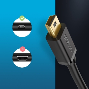 Kabel przewód USB - mini USB 480 Mbps 3m czarny